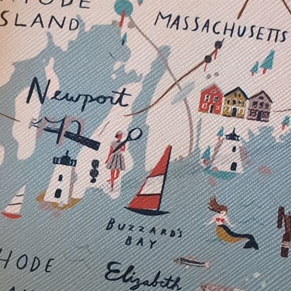 Spartina 449 Wristlet Featuring A Map Of The Northeastern Harbors - Picture 10 of 10